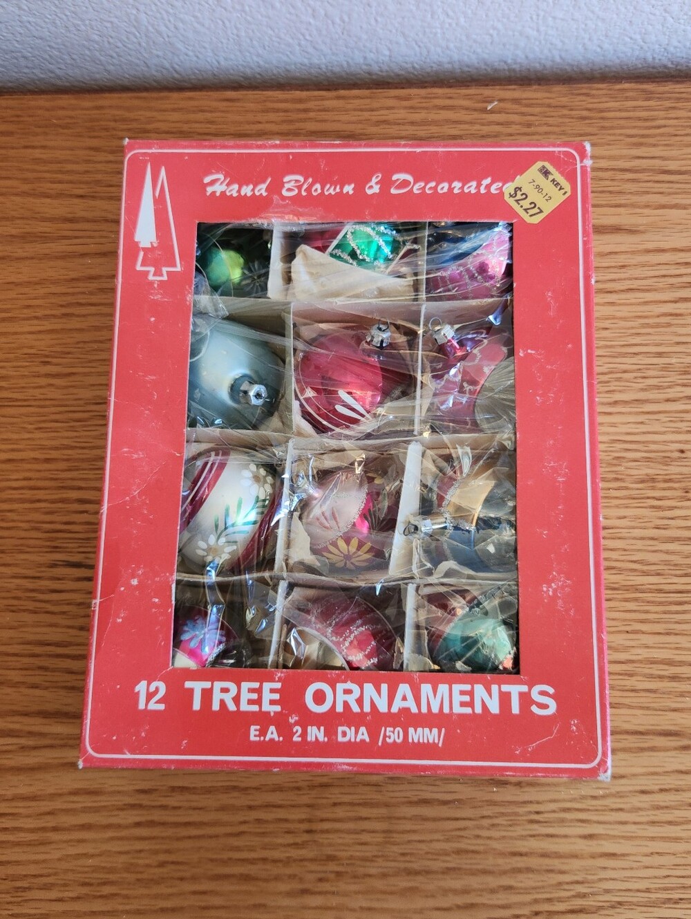 Vintage Multicolor Glass Christmas Ornament Set - Home Accents Set Of 12 - Picture 2 of 7